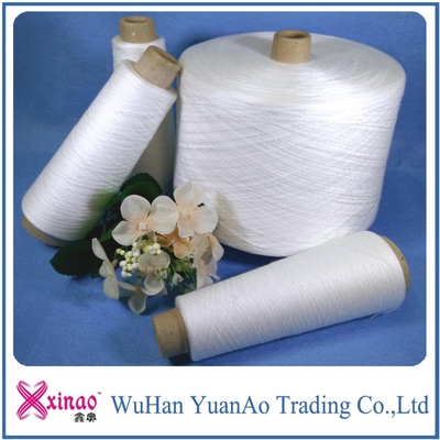 Raw White Ring Spun Polyester Yarn 100% Polyester Twist Sewing Thread High Strength