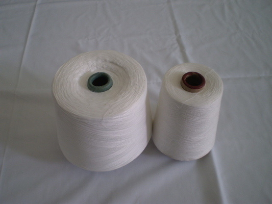 White Color Recycled Polyester Cotton Yarn , High Strenth 40s/1