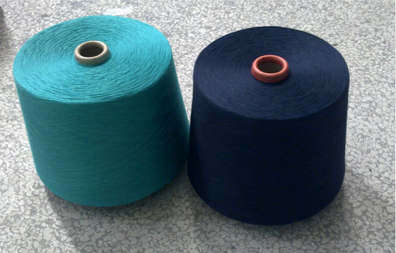 100% Polyester Dope Dyed High Tenacity Spun Polyester Yarn / Mercerized Cotton Yarn
