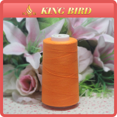Plastic Cone Sewing Machine Thread 20S/2 Orange Customize Embroidery