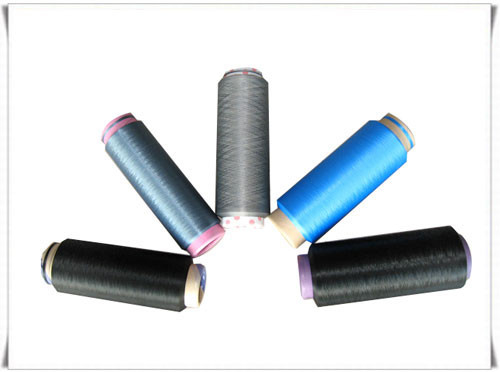 Recycled  A Grade 100D/144F Dope Dyed Yarn Microfilament , Polyester Weaving Yarn