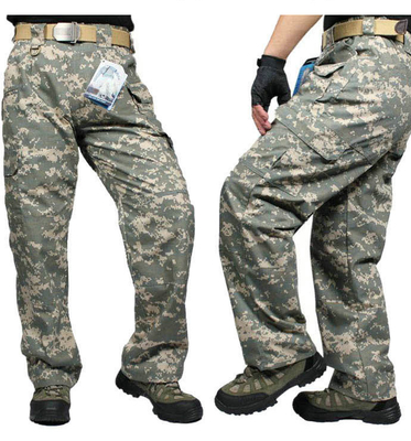 ACU Military Camouflage Cargo Pants Waterproof For Urban Roaming / Hiking