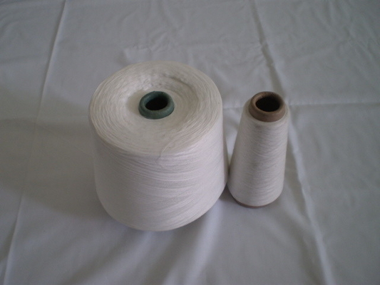 Raw White Polyester Cotton Yarn , Polyester Blended Yarn 30s/1