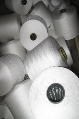 30s/3 Polyester Ring Spun Yarn , Raw White Blue Black For Bed Sheet