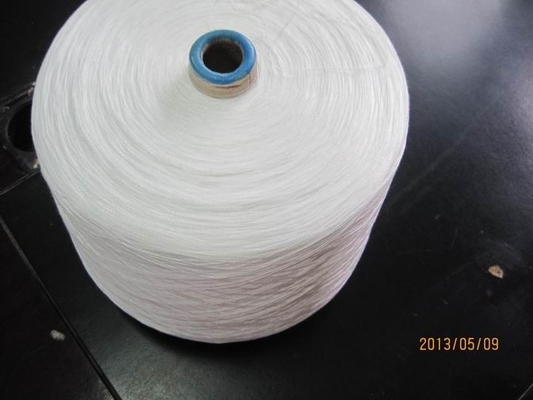 100% Raw White Polyester Ring Spun Yarn For Common Fabric Sewing