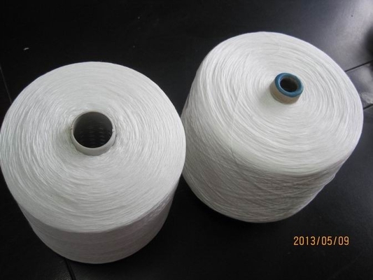 100% Raw White Polyester Ring Spun Yarn For Common Fabric Sewing