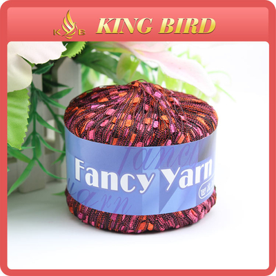 Polyester adder pom pom Fancy Hand Knitting Yarn for round slings