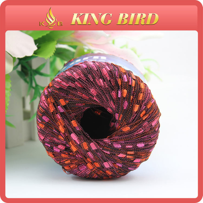 Polyester adder pom pom Fancy Hand Knitting Yarn for round slings