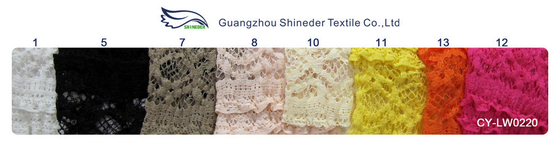 Pink Crocheted Lace Fabric Stretch Shrink-Resistant 92% Nylon 8% Spandex CY-LW0220