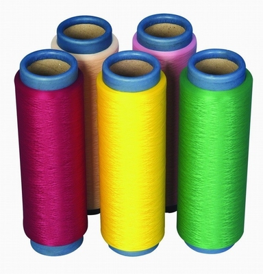 High Elastic Colored Dope Dyed Yarn For Overlocking 120D/72F , Polyester DTY Yarn