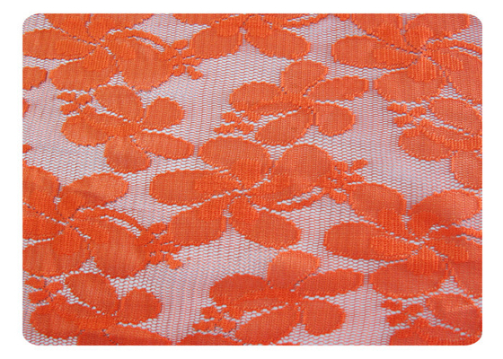 Orange 100% Polyester Lace Fabric For Fashionable Dress , Lingerie CY-CT8556