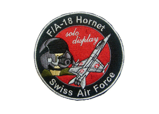 Leather, Felt, Jean Swiss Air Force Embroidery Patch With Iron Glue On Back Side