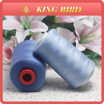Eco - Friendly New Dyed Pattern Sewing Machine Thread 40S / 2 Sky Blue