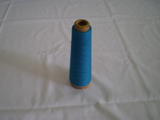 Anti-Pilling Blue Dope Polyester Dyed Yarn , 50s Color Yarn